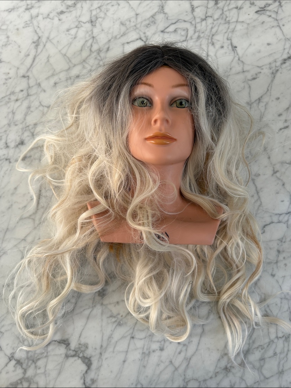 Wavy Ombre Blonde & Dark Roots Women’s Fashion Wig Witch